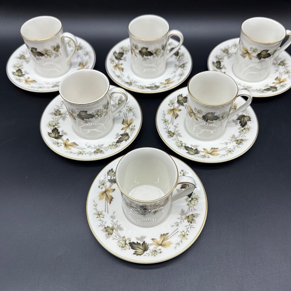 Royal Doulton Larchmont Demitasse Coffee Sets(6) England Translucent China - Picture 2 of 7